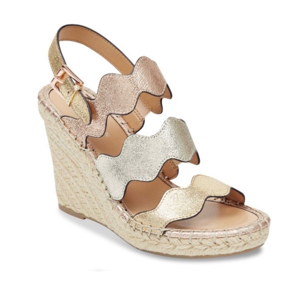 Marc Fisher Karida Multicolor Metallic Wedge Espadrille Sandals – Size 9 ✨🌞